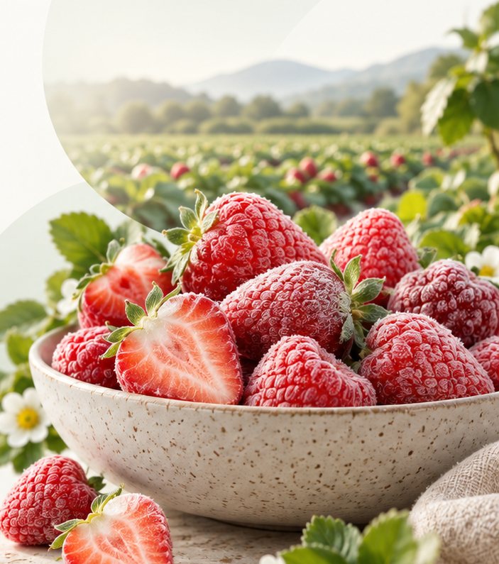 Bowl de frutillas congeladas IQF KŌRI